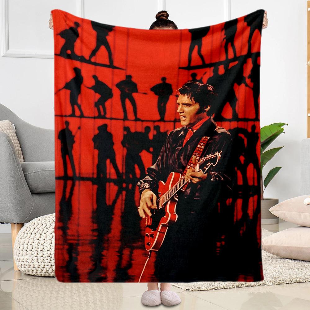 Elvis Presley: Rock Roll Blanket Ultra-Soft Great for Livingroom Sofa Bedding Four Seasons Multipurpose Modern Style Gift for Travel Home Birthdays