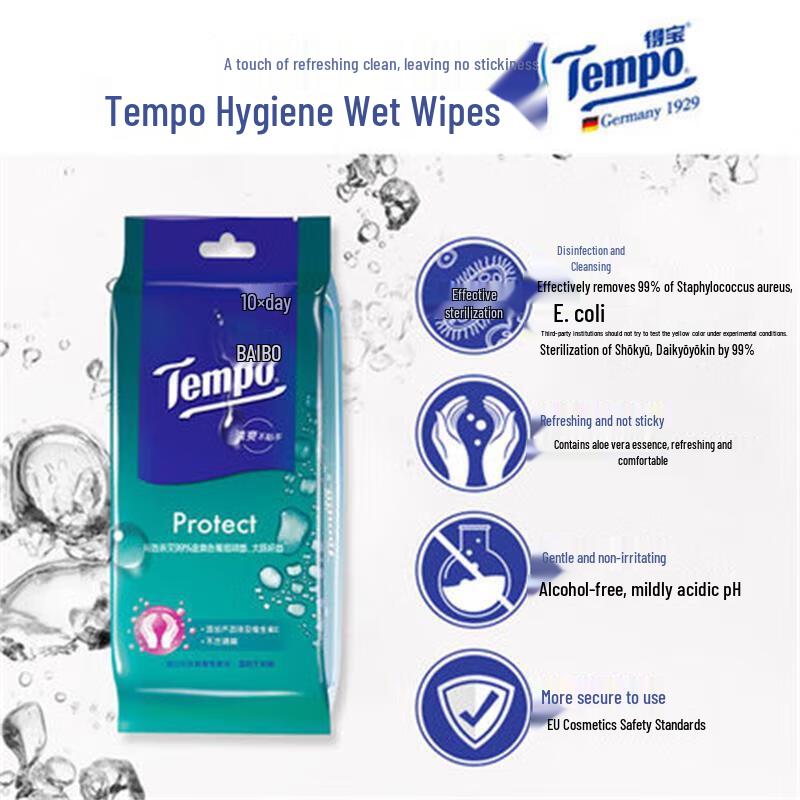 Влажные салфетки Tempo без спирта