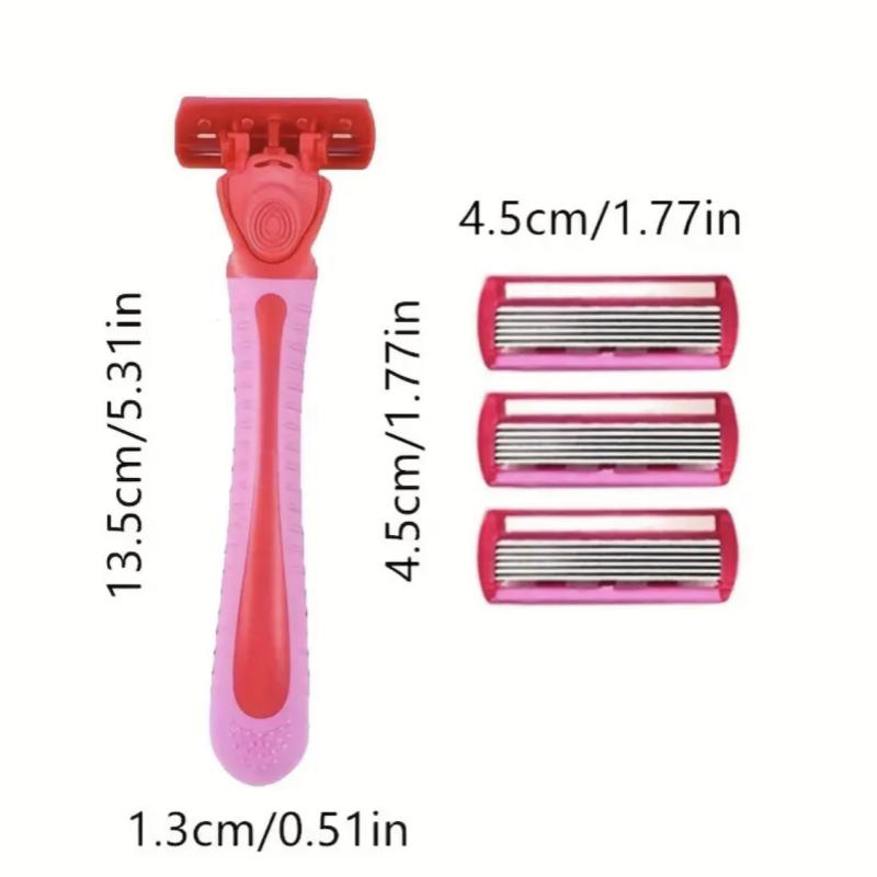 1 Set Manual Women's Body Bikini Hair Removal Safety Razor 6-layer Stainless Steel Shaver Body Hair Trimming