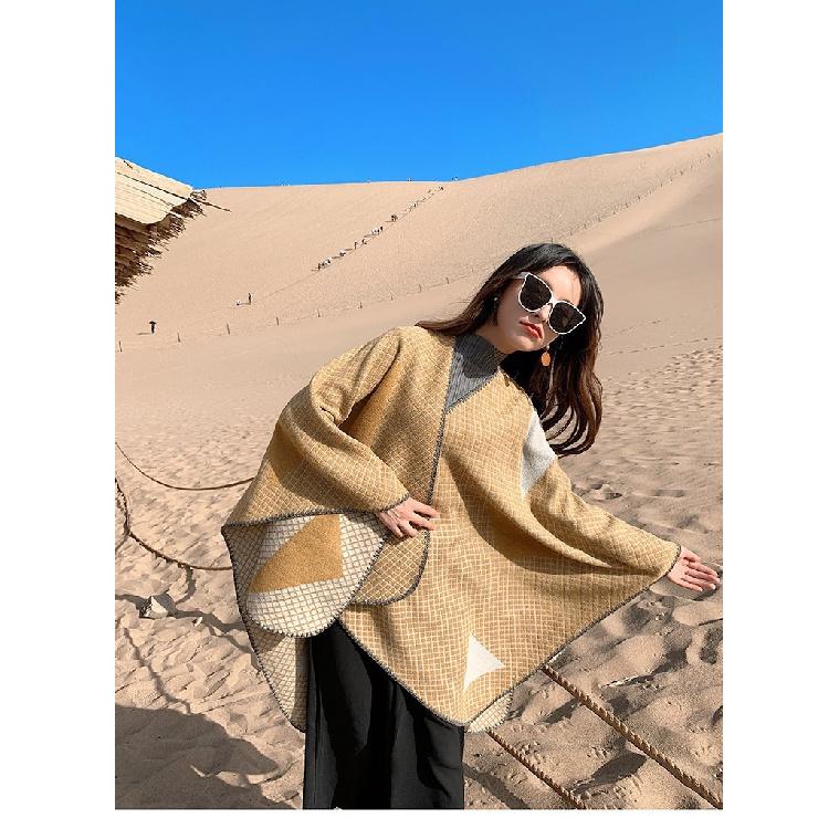 Дышащая, теплая и универсальная домашняя, осенне-зимняя женская шаль для путешествий, толстый плащ, одеяло с кондиционером