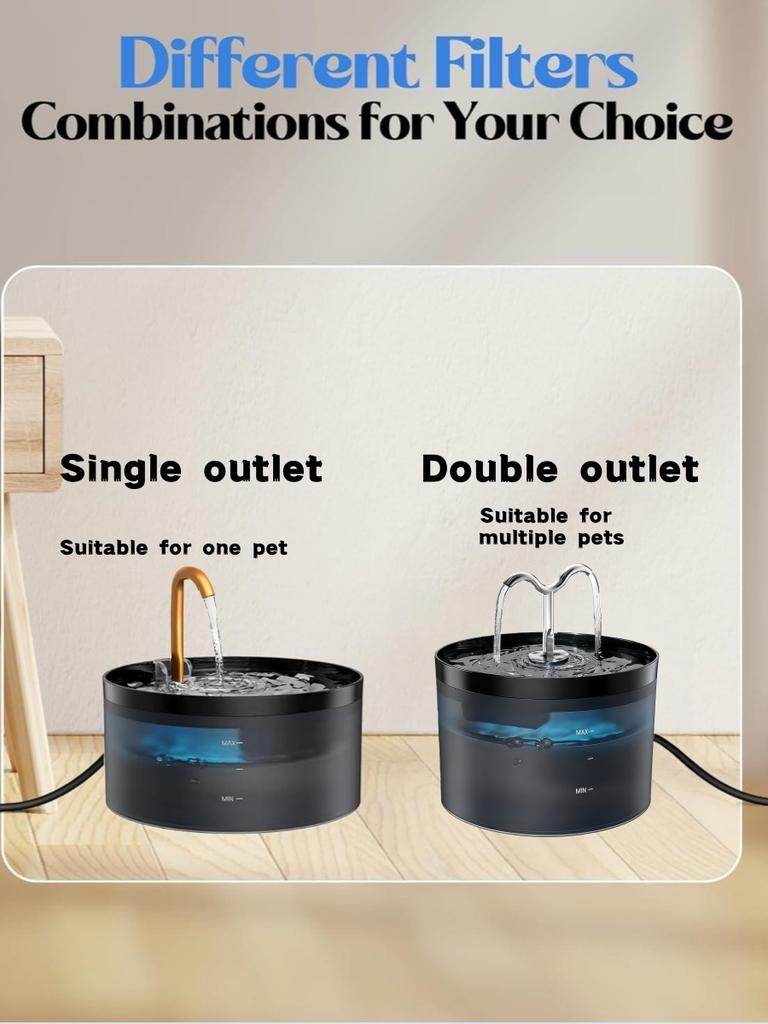 Pet Water Fountain Auto Filter Set Automatic sensing Cat Drinker 2.1L Recirculate Filtring Drinking for Cat Dog Water Dispenser