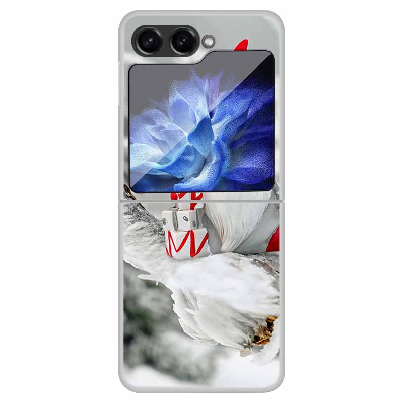 For Samsung Galaxy Z Flip 6 5 4 3 Case Christmas Cute Clear Hard Plastic PC Folding Back Cover For Samsung Z Flip6 Flip5 Flip4