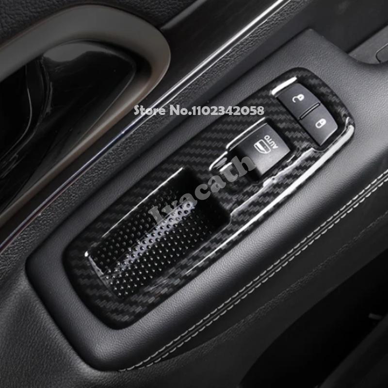 For Jeep Grand Cherokee WK2 2011- Interior ABS carbonfiber Car Window Lift Button Glass control Switch Panel Cover stikcer