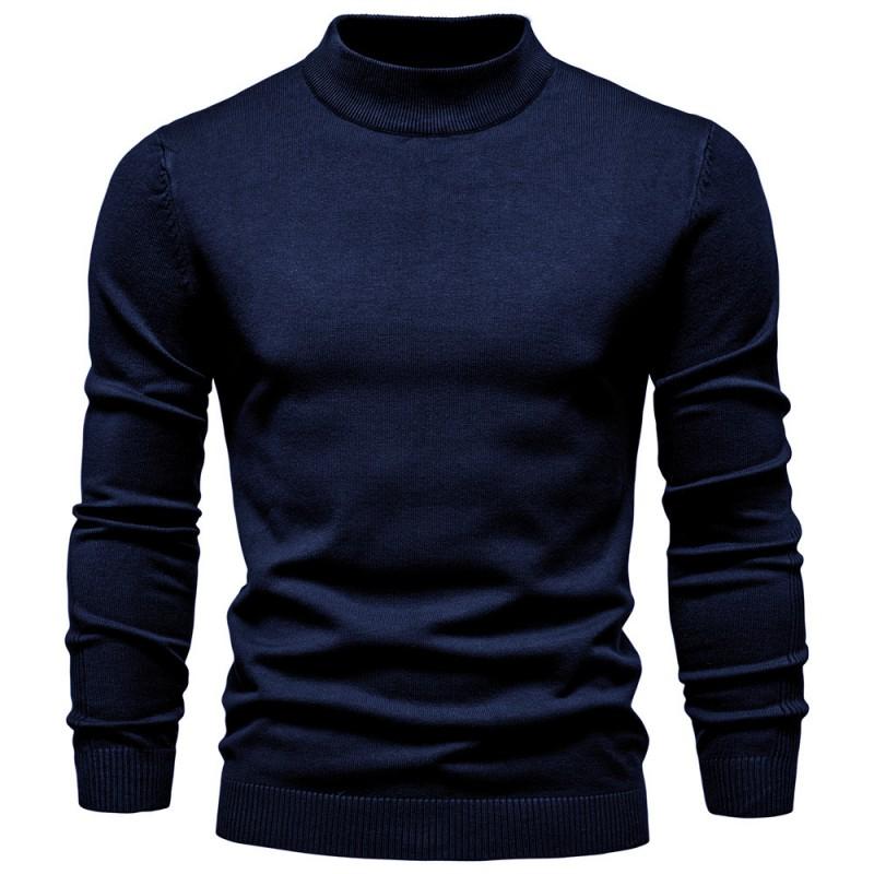 Mens Turtleneck Knit Sweater Casual Long Sleeve Pullover Fall Winter Slim Fit