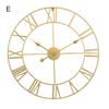 Wall Clock Roman Large Decorative Numerals Rust-proof Wrought Iron Silent Clock for Home