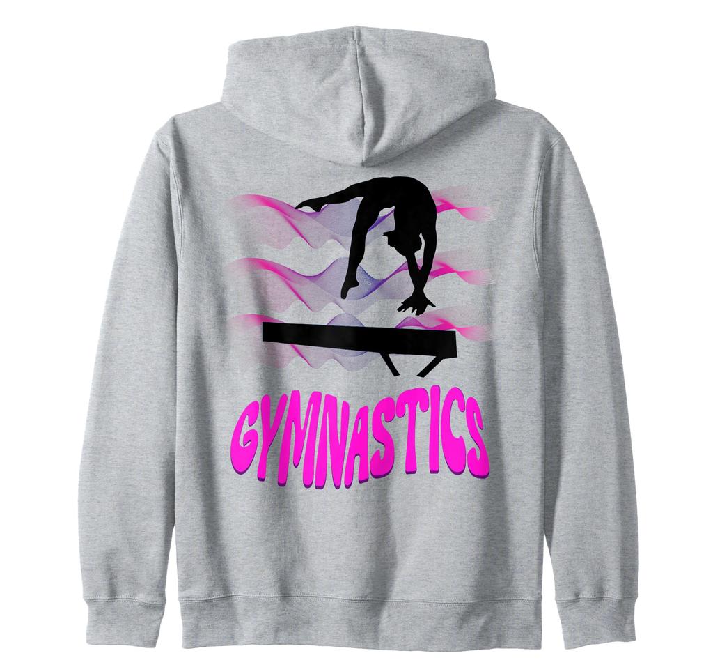 Гимнастика Бревно Гимнастика Девочки Красочный Вихрь Кувырок Толстовка на молнии