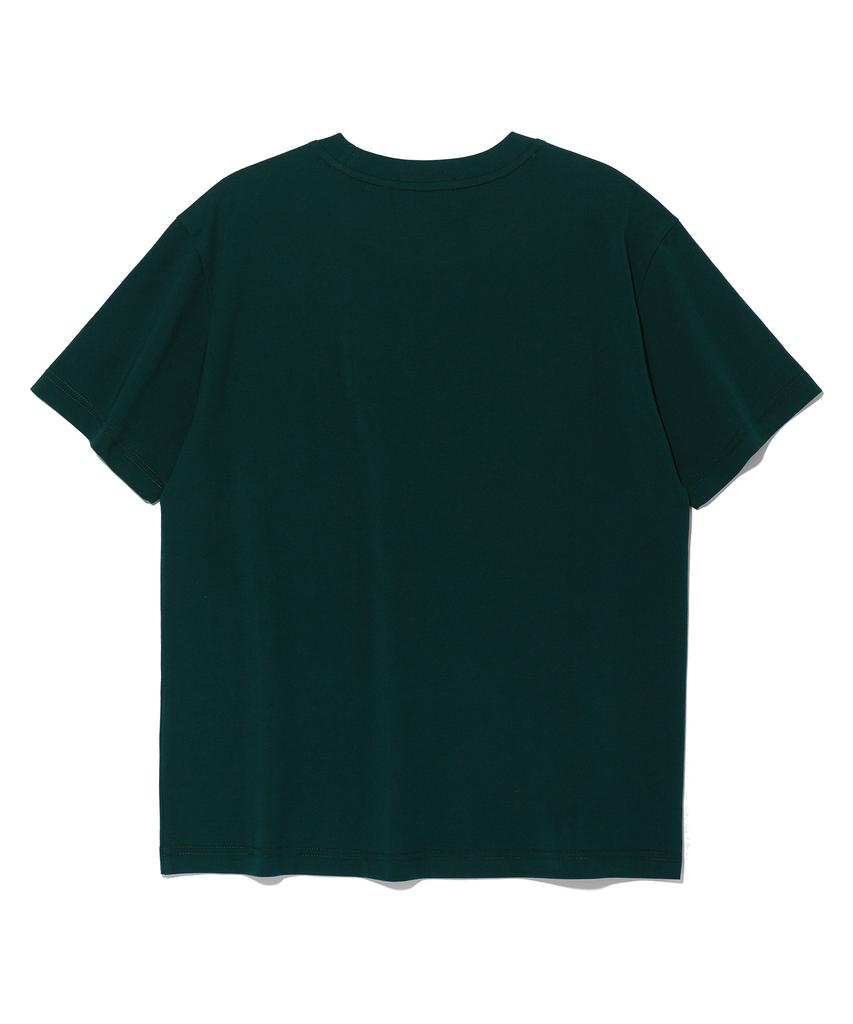 DISTN9NE Basic Small Embroidered Short Sleeve T-Shirt Lq7Tu437_Dark Green