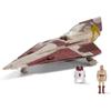 Star Wars Micro Galaxy Squadron Starfighter Class Jedi Starfighter Vehicle with Kenobi Microfigure OBI-WAN Kenobi's 5" 1" OBI-Wan & R4-P17