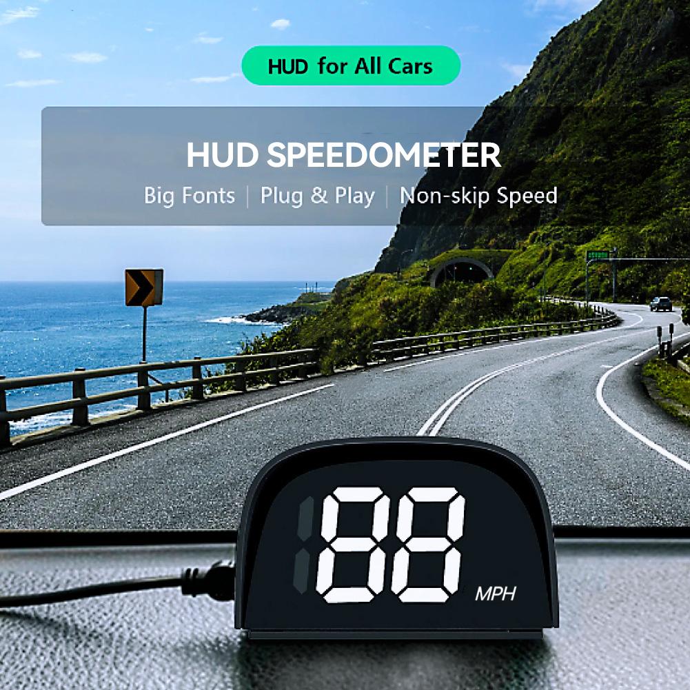 Car Head Display Digital GPS Speedometer HUD Speed Meter KMH MPH Dispaly Plug and Play for Vehicle Truck Motorcycle Auto Part Accessories
