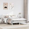 VidaXL Bed Frame with Headboard White 140x200 Cm Solid Pine Wood, Bed, Bedroom Furniture, Wooden Bed, Bed 3306542