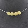 Stones and Minerals. 4 Yellow Calcite Beads Necklace from the United Kingdom. Steel Chain Necklace Women, Men. Customizable Size.