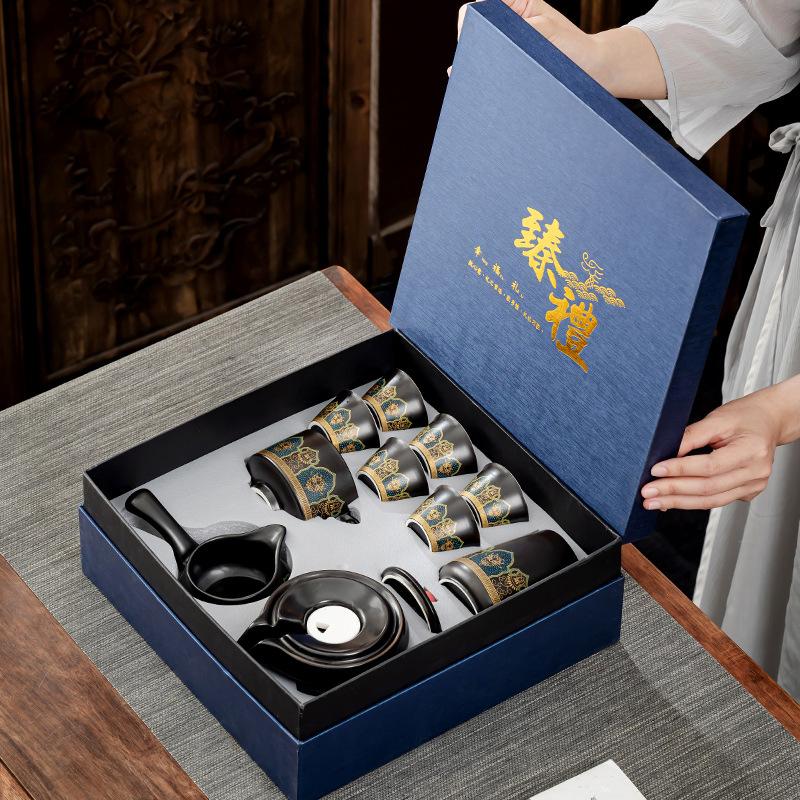 Guyun Lazy Automatic Tea Set Light Luxury Set Office Anti-scalding Stone Grinding Tea Ware High-end Gift Box Business