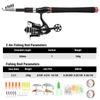 Портативные телескопические удилища и катушки для рыбалки, полный комплект для морской и пресноводной рыбалки, набор удилища и катушки