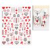 2Pcs Nail Art Sticker Non-Fading Easy Paste Self-Adhesive Non-falling DIY Valentines Day Red Heart Pattern Manicure Decal Nail Salon Supply