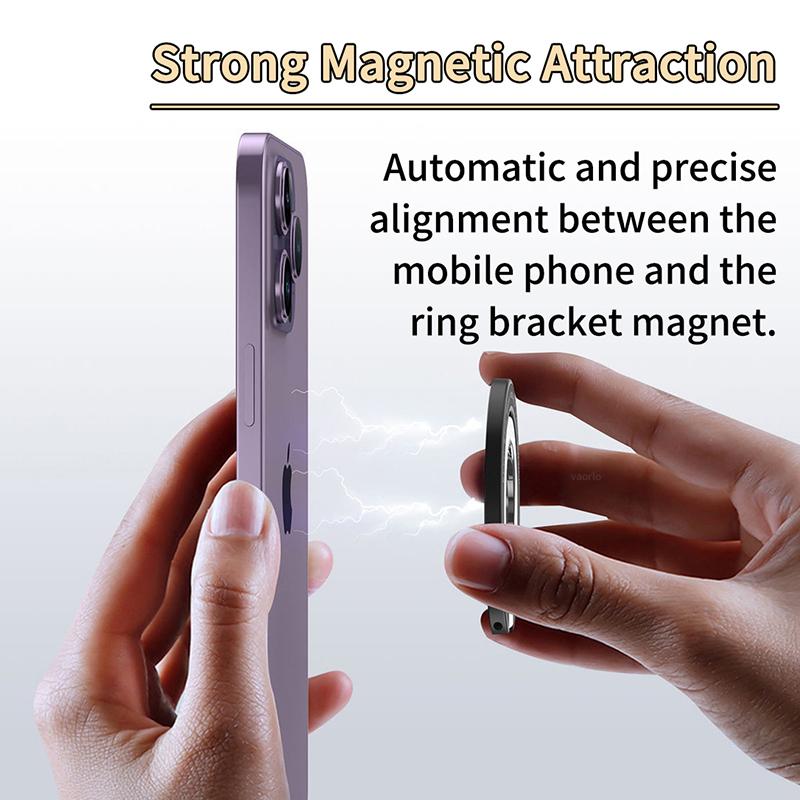 VAORLO Original For Magsafe Magnetic Stand Mini Alloy Portable Foldable Desktop Holder Magnet Finger Ring Bracket For iPhone 12 13 14 Pro