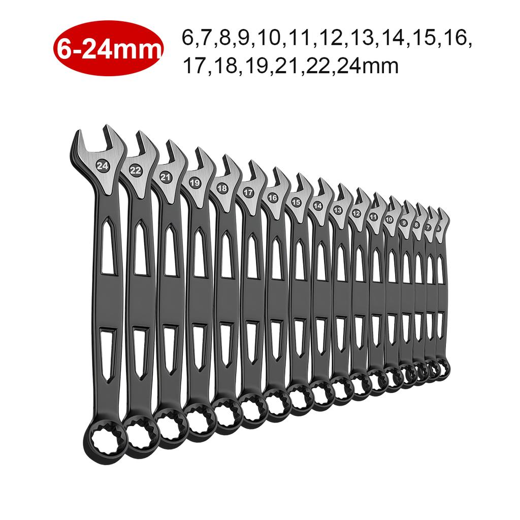 Complete Metric Combination Wrench Set, Metric Sizes 6mm - 32mm, Ideal for General Household, Garage, Workshop, Auto Repairs