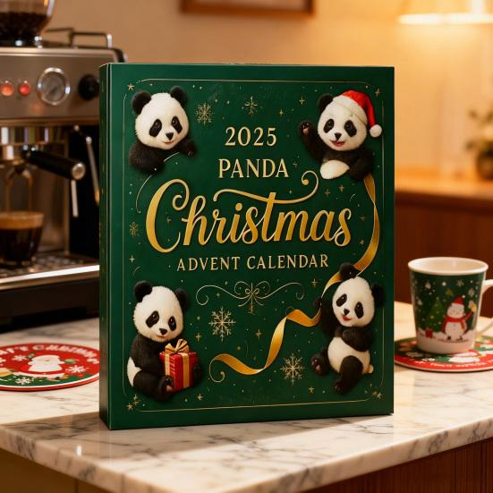Panda Christmas Advent Calendar 2025 24 Days Countdown Box Unique Panda Figurines Festive Decor for Tree & Animal Lovers