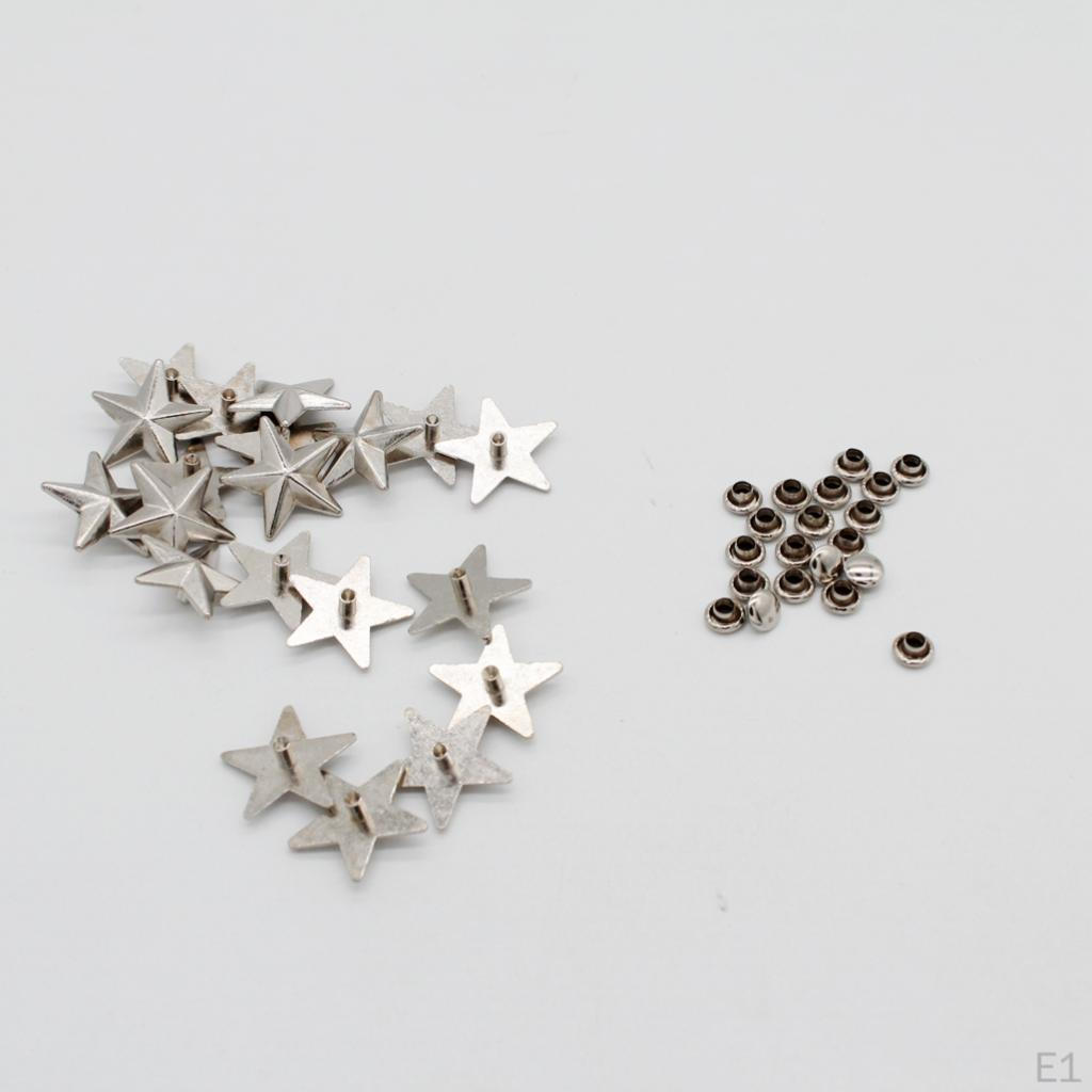 20 штук заклепок в форме звезды, пуговиц, кожаных изделий