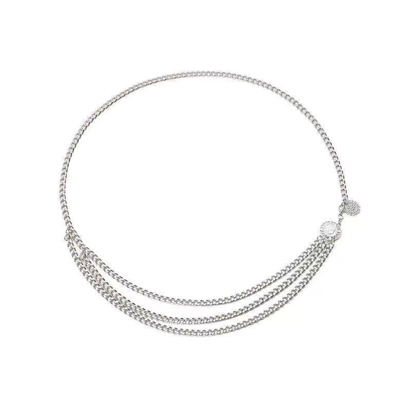 Women's Metal Hollow Circle Waist Chain Belt: All-Match Decorative Accessory for Suits, Sweaters, and Dresses