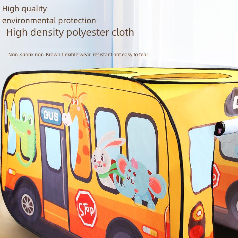 Детский интерактивный игровой домик-автобус-палатка – раскладная игрушка для использования в помещении и на улице