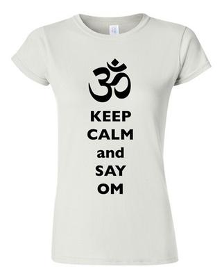 Junior Keep Calm And Say Om Yoga Hindu Sanskrit Symbol Religion DT T-Shirt Tee Unisex T-Shirt