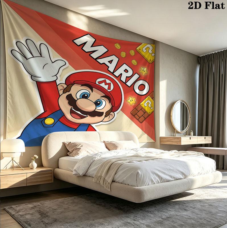 Super Mario Wall Tapestry Aesthetic Wall Hanging Printed Fabric Blanket Decorative Tapestries For Bedroom Living Room Home Decor