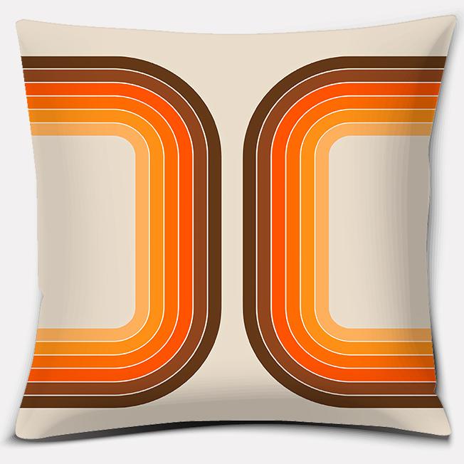 Retro Rainbow Geometric Color Series Pillow Cover Gift Home Office Decoration Pillow Bedroom Sofa Car Cushion Cover
