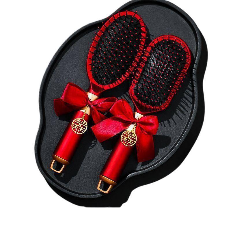 Красные свадебные принадлежности: Счастливая Расческа Коллекция Приданого - Пара Подушек для Нее