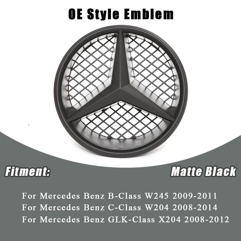 For Mercedes Benz W204 W245 X204 Class Front Grille Star Emblem Illuminated Logo Glossy Black and Chrome silver Newest 3D Style BF1