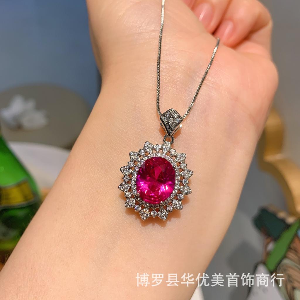 Комплект из рубинов, новая подвеска, серьги-гвоздики, свадебные украшения, ретро-комплект из трех предметов.