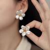 Retro Pearl Earrings Ear Studs Irregular Earrings Sweet Flower Earrings Studs  Unisex