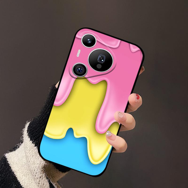 Чехол для Huawei Pura 70 Черный Матовый Милый Мягкий Силиконовый ТПУ Чехлы для Pura70 Pro Pura 70 Pro+ Плюс Ультра Чехол Защитный Fundas