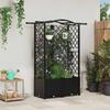 Elevated Planter with Trellis and Hanging Roof Black 122 x 40 x 141 cm PP