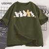 Men's Summer Cotton Cat T-shirt Funny Fashionable Casual Loose Cat Printed Tshirt Sports Round Neck Short Sleeved T-shirt Tees