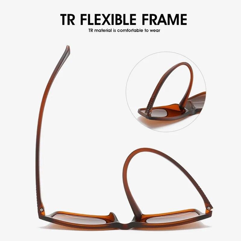 Роскошные мужские поляризационные солнцезащитные очки Модные винтажные квадратные Сверхлегкая оправа TR90 Вождение Рыбалка Солнцезащитные очки для мужчин Защита от УФ-лучей UV400 Очки