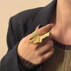 Геометрические Золотые Прочные Сплавные Кольца-Костяшки для Модных Женщин и Мужчин с Дизайнами в Стиле Хип-Хоп Панк Листья