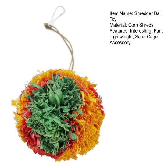 Shredder Ball Birds Toy Parrot Foraging Shredder Ball Birds Cage Hanging Toy for Parakeets Conures Cockatiels Love Birds