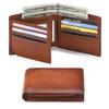 Кожаный кошелек с двумя отделениями Rfid Business для мужчин, многофункциональный держатель для карт с тремя отделениями, маленький мужской зажим для денег