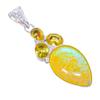 Yellow Triplet Fire Opal, Citrine 925 Sterling Silver Jewelry Pendant 2.7"  AH-3241