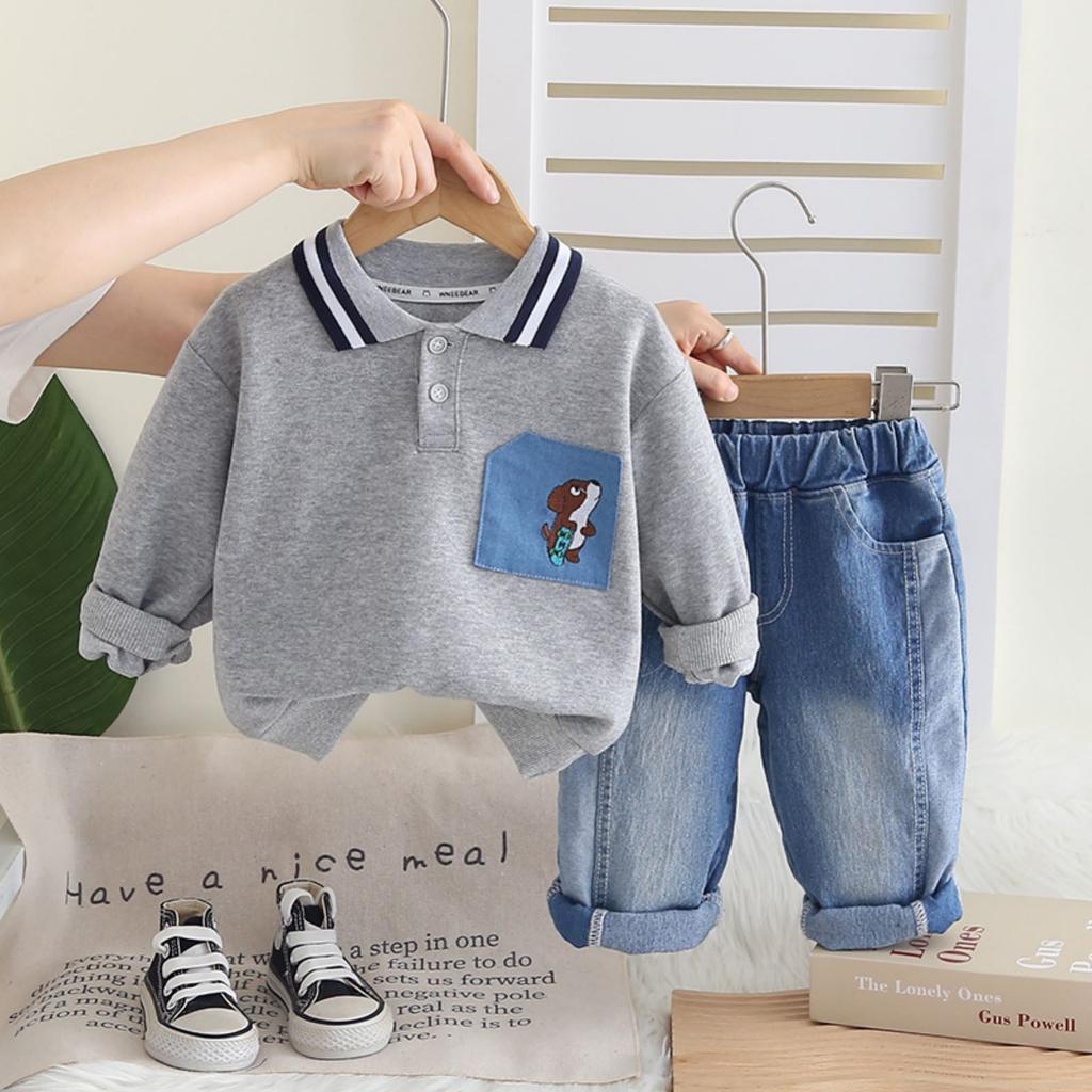 Детский повседневный комплект с длинным рукавом, удобные наряды для повседневной носки