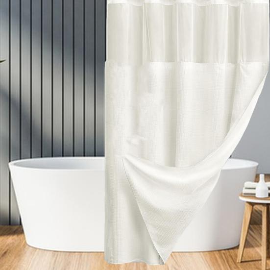 Yousheng Вафельная занавеска для душа со съемной подкладкой и кнопками, водонепроницаемая двухслойная моющаяся занавеска для кухни, занавеска для окна в спальне
