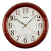 CASIO Wall Clock Brown Diameter 24cm Analog Wooden Frame Second Hand Stops At Night Radio-controlled IQ-880J-5JF
