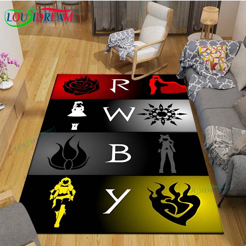 Anime Characters A-RWBY Carpet for Living Room Home Sofa Decoration,Children Game Large Decor Floor Mat Yoga Mat Large Carpet