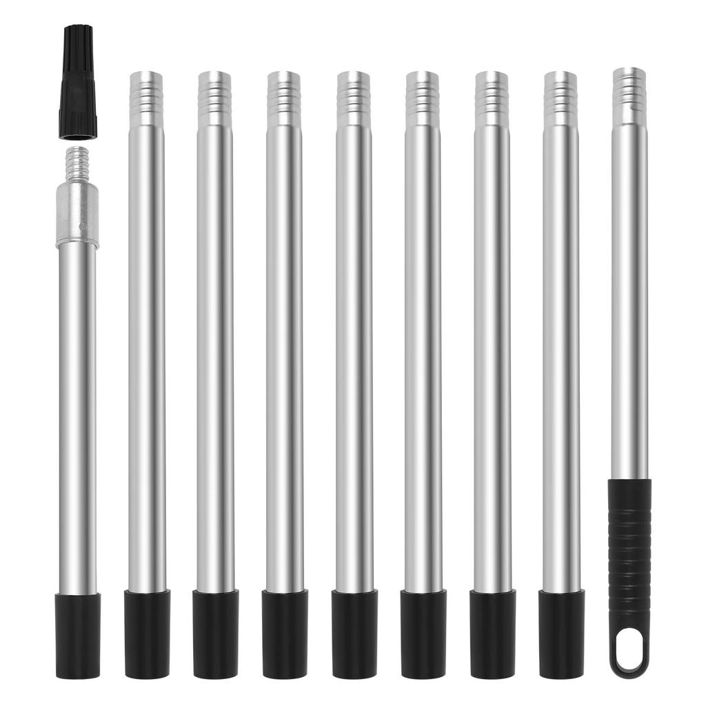 10.83ft Paint Roller Extension Pole with Tapered Adapter 9 Segmented Lightweight Stainless Steel Extension Pole for Painting and