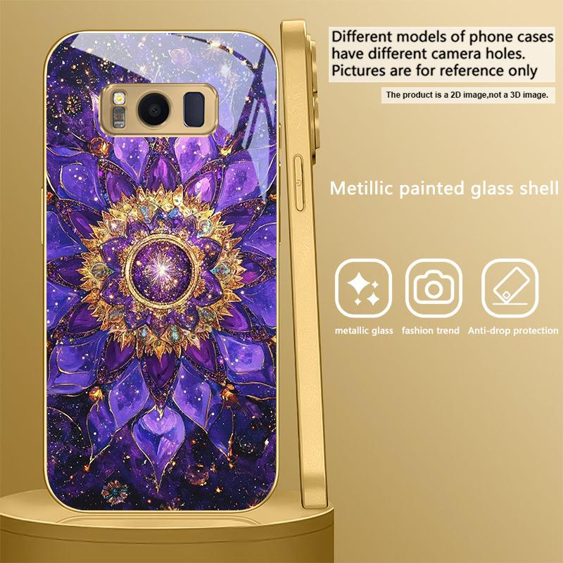 Цветущая золотая мандала Для Samsung Galaxy S26 S20 FE S21 S22 S23 Plus S24 Ultra S25Ultra S21+ S22Plus Золотой стеклянный чехол для телефона
