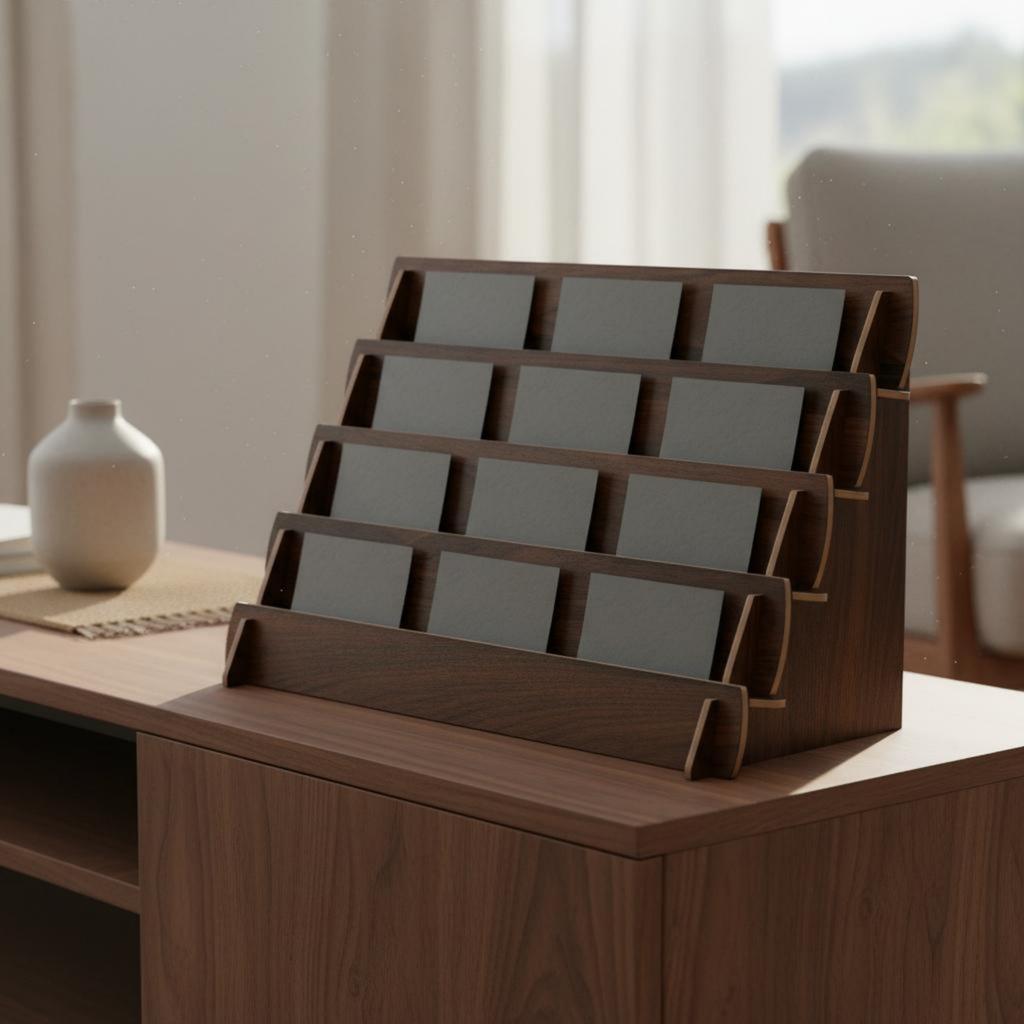 Wooden Card Display Stand Sturdy Wood Wooden Ladder Display Shelf Desktop Ladder Shelf Disassemblable for Collectors