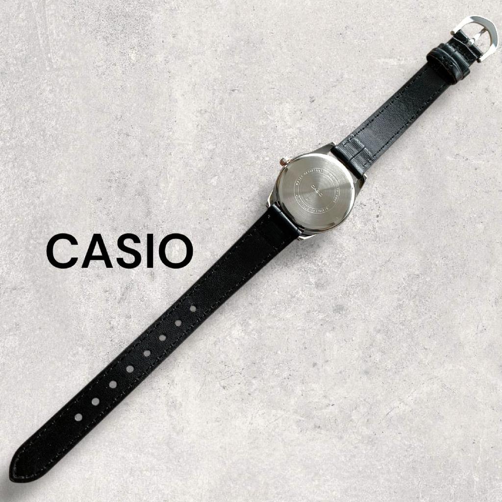 Casio Часы с Хранилищем Кожаные Отлично для Прихожей Женский Корпус, Простой, Маленький, Легкий, Ремешок, Черный/Серебристый, Возраст