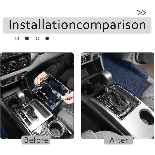 Soft Carbon Fiber Car Center Control Gear Shift Panel Sticker Trim Fit for Toyota Tacoma 2006 2007 2008 2009 2010 2011 2012 2013 2014 2015 (Black