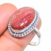 Кольцо из натурального красного речного яшмы из стерлингового серебра 925 пробы, размер 10 c3i57
