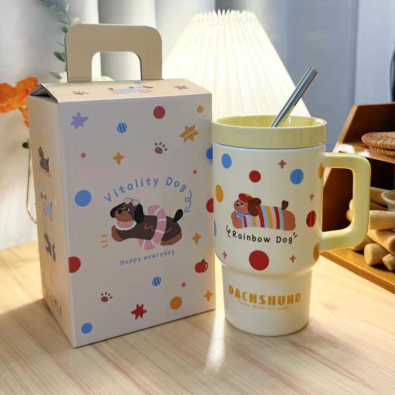 Large Capacity Ceramic Milk Cup Household Cute Drinking Cup Mug Birthday Gift Cup